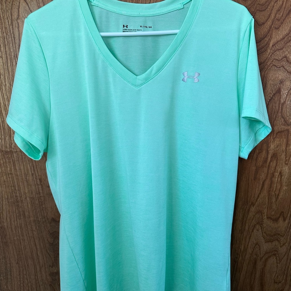 Under Armour Light Green V-Neck Tee